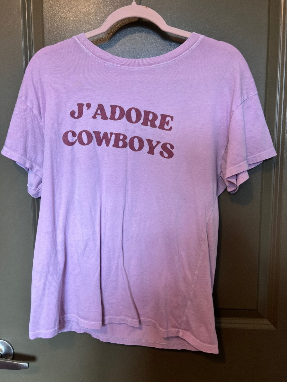 "J'Adore Cowboys" Graphic Tee, Lavender Purple